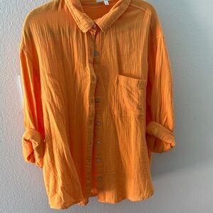 Maurices Vibrant Orange Casual Button Down Shirt XL
